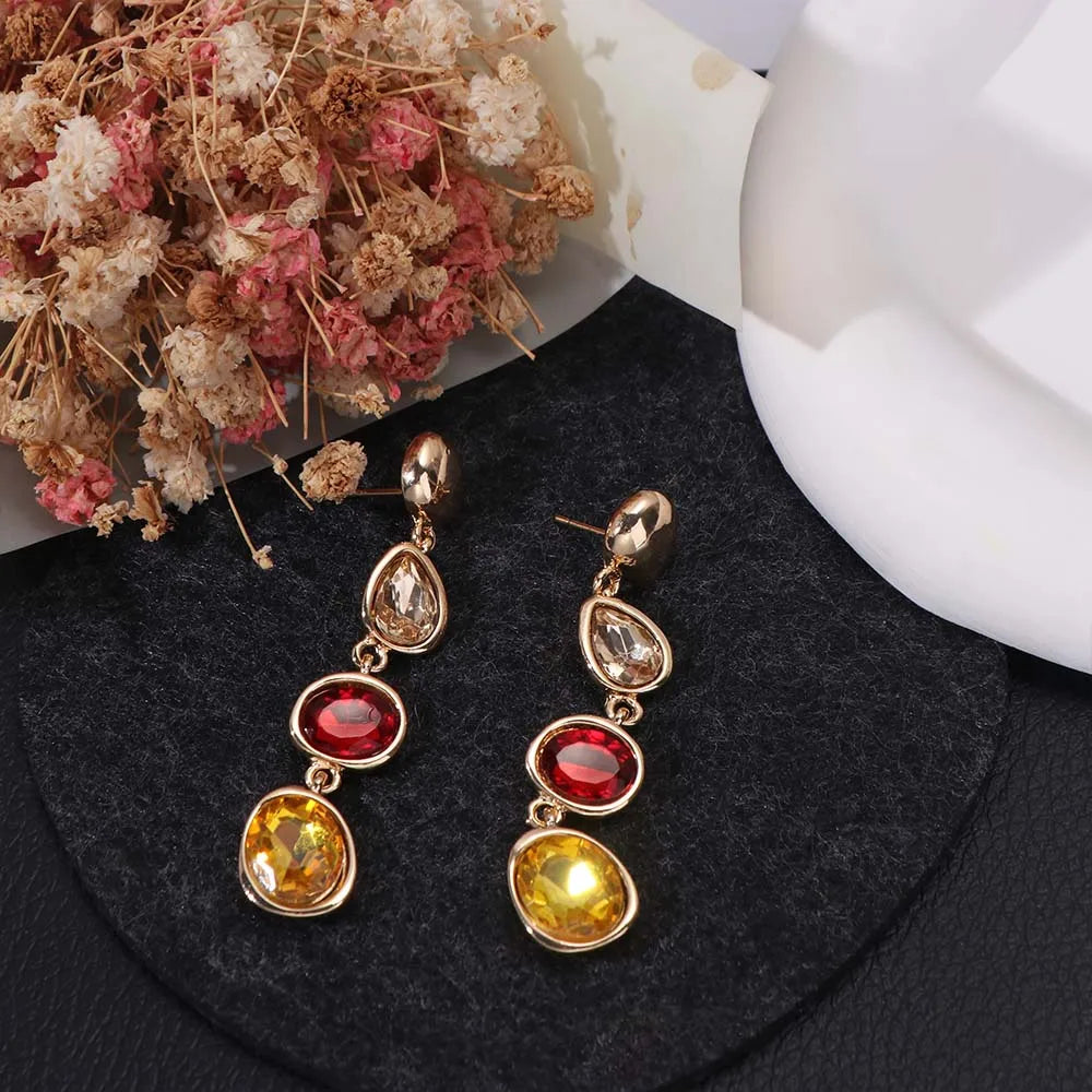 Waterdrop Rhinestone Drop Earrings – Geometric Zircon Studs Drop Earrings PLUSH