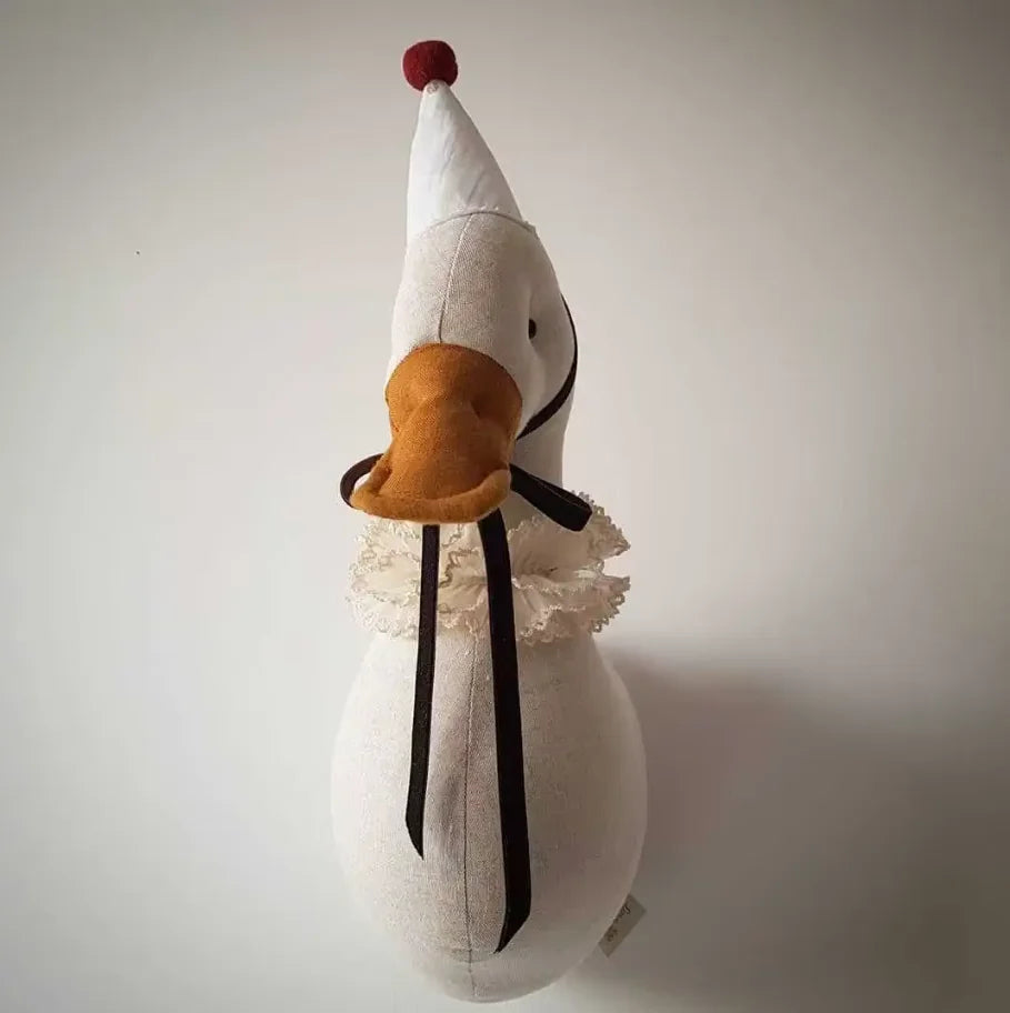 Duck Swan Plush Animal Head Wall Hanging – Kids Room Décor Plush Wall Decoration PLUSH White With Hat