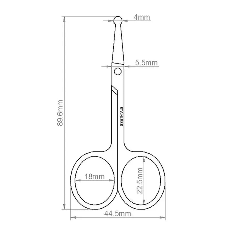 Stainless Steel Eyebrow & Nose Hair Safety Scissors Grooming Scissors PLUSH