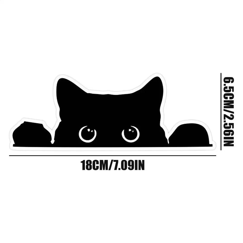 Peeping Cat Car Sticker – Waterproof PVC Vinyl Decal Vinyl Car Decal PLUSH White edge 1PC