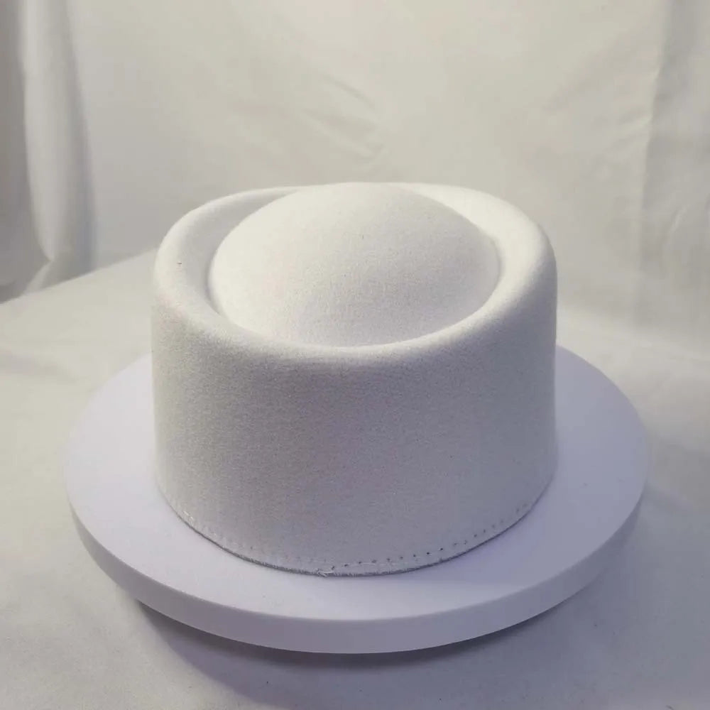 Vintage Pillbox Hat – French Stewardess Formal Hat for Women Pillbox Hat PLUSH White