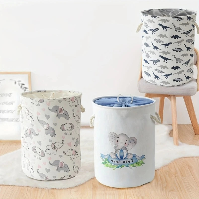 Large Fabric Laundry Basket – Cute Animal Drawstring Hamper Fabric Laundry Hamper PLUSH