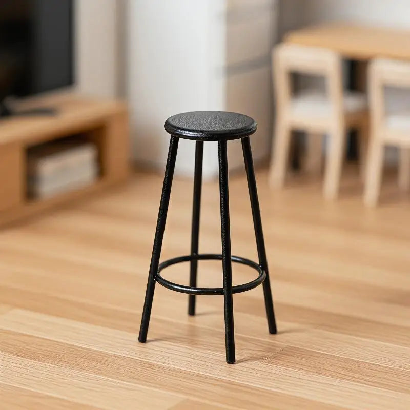 1:12 Miniature Metal Bar Stool for Dollhouse Decor | Collector Dollhouse Miniature Furniture PLUSH