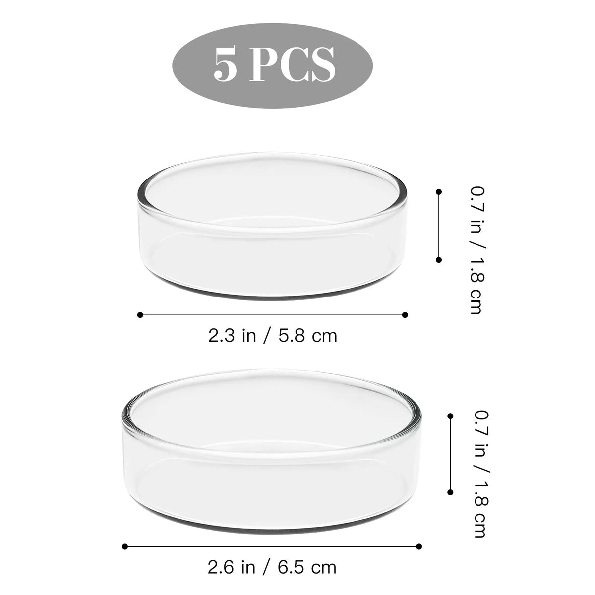 10pcs High Borosilicate Glass Petri Dishes – Reusable Lab Kit Glass Petri Dishes PLUSH