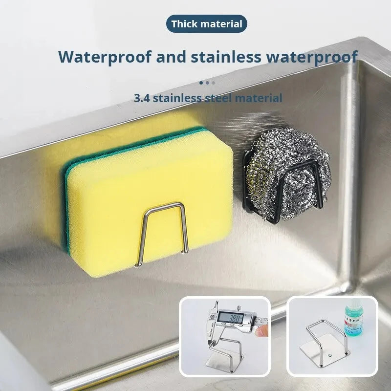 Stainless Steel Sink Sponge Holder Rack – Wall Mount Drainer Sink Sponge Holder PLUSH
