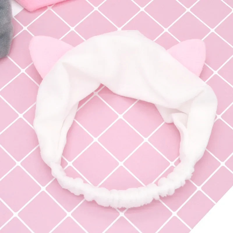 Cute Elastic Cat Ears Headband for Women – Korean Style Cat Ears Headband PLUSH