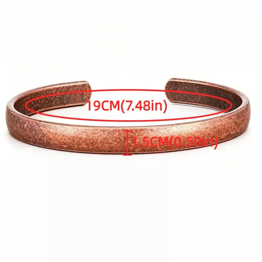 Retro Copper Cuff Bangle – Adjustable Chunky Open Bracelet Cuff Bangle Bracelet PLUSH