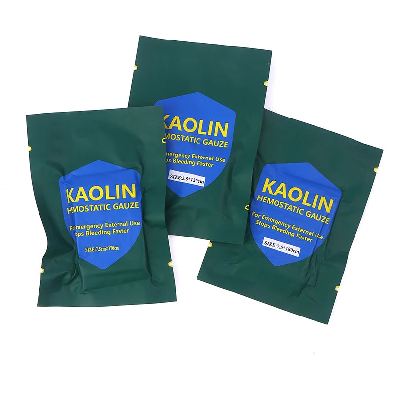 Kaolin Z-Fold Hemostatic Gauze – Tactical First Aid Dressing Hemostatic Gauze Dressing PLUSH
