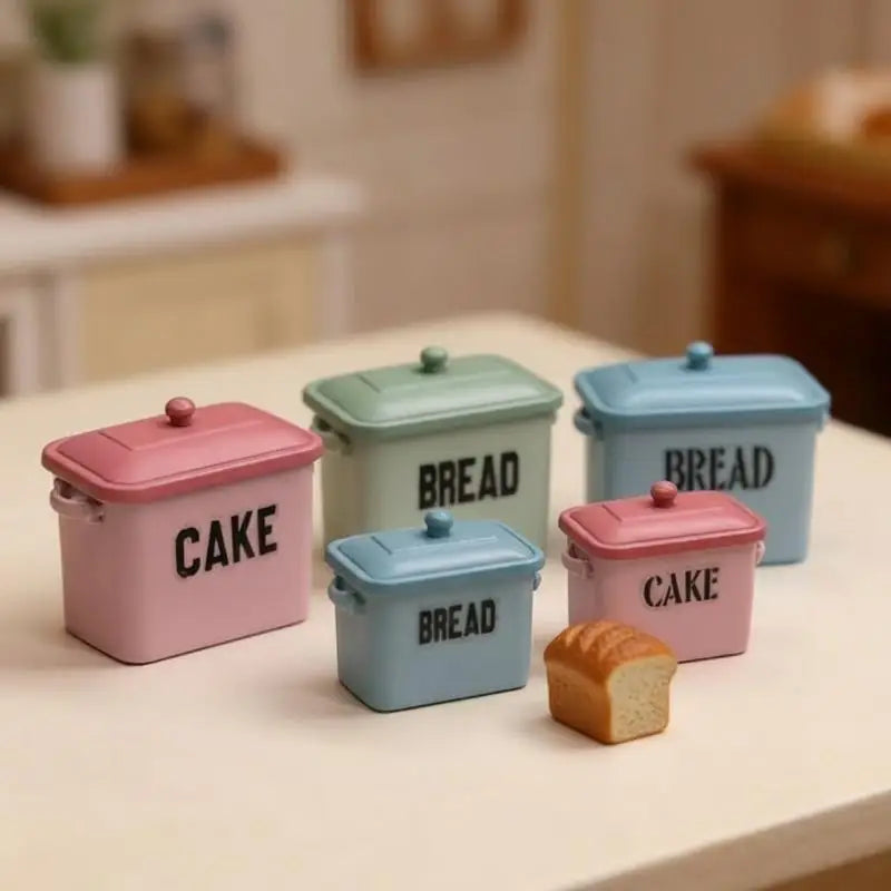 1:12 Miniature Dollhouse Cake & Bread Storage Box Set – 2pcs Dollhouse Accessories PLUSH