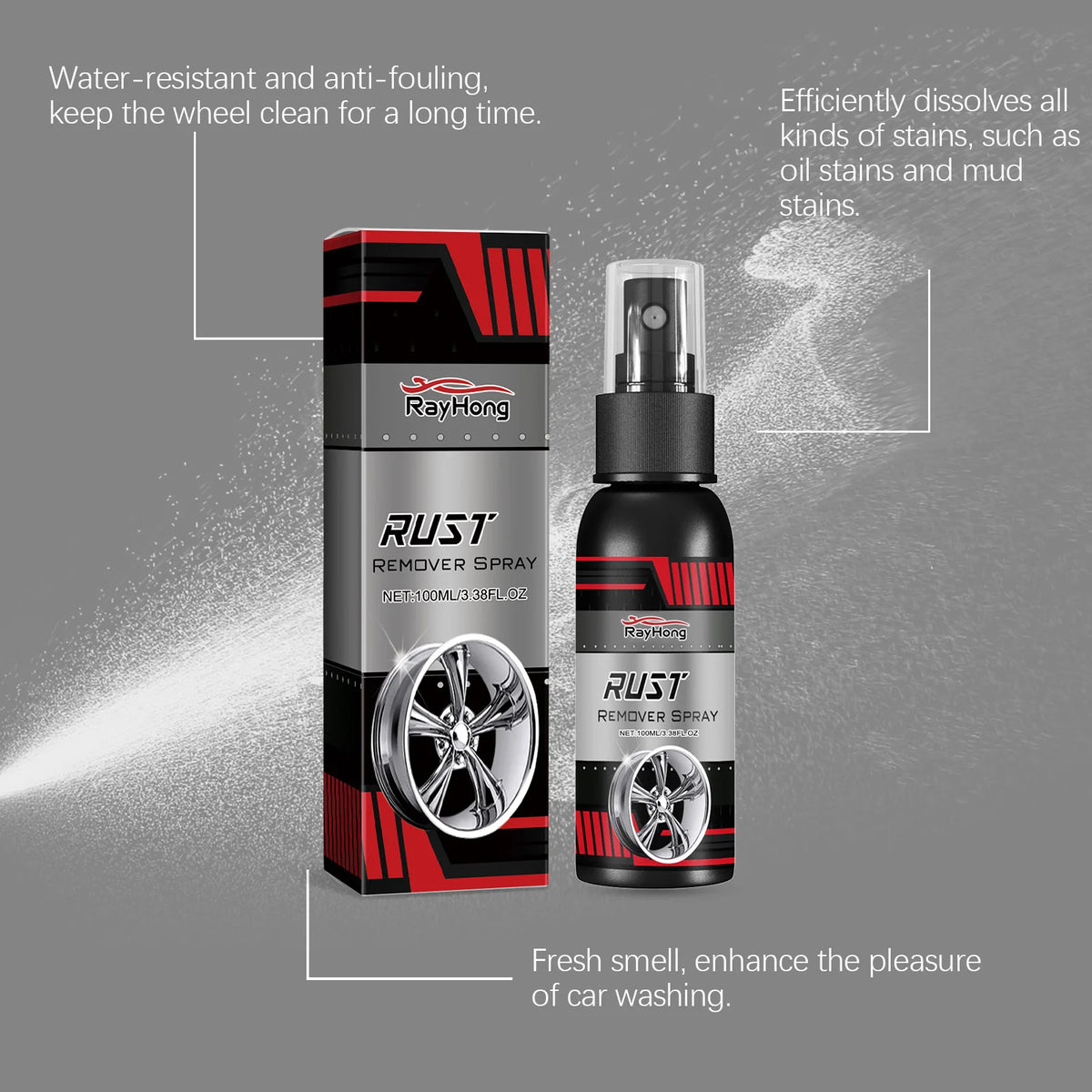 RayHong Rust Remover Spray – Iron Oxidation Eliminator 100ml Rust Remover Spray PLUSH