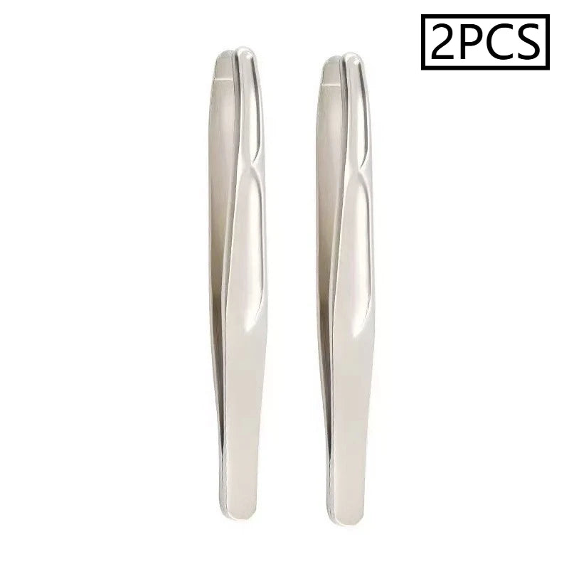 Ouriner Round Tip Tweezers – Eyebrow & Facial Hair Removal Eyebrow Tweezers PLUSH Light Gold 2 pcs