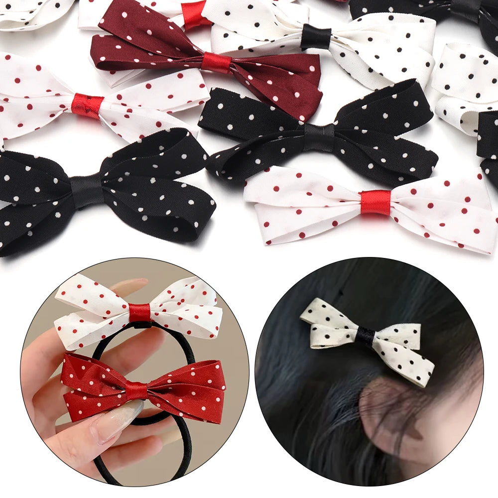 5pcs 15mm Polka Dot Pre-Tied Bows – DIY Hair & Craft Supplies Craft Bow Embellishments PLUSH