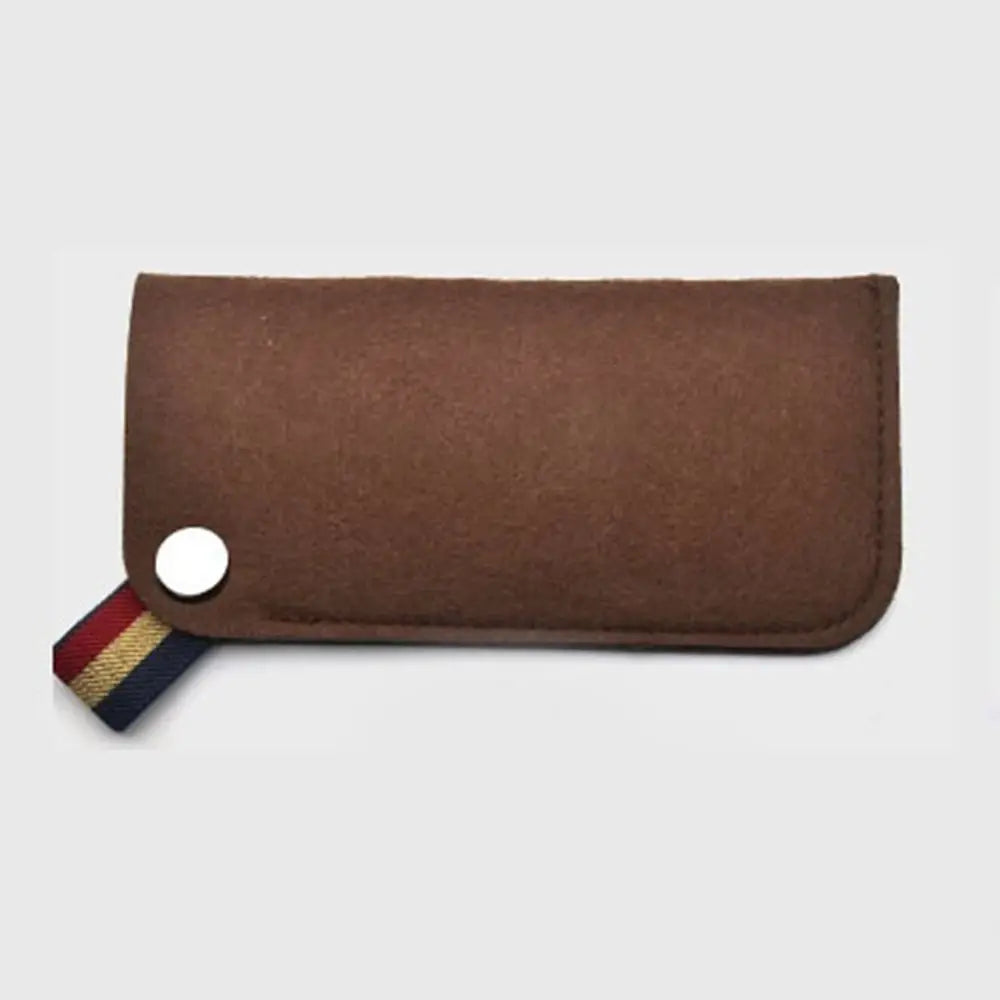 Soft Felt Glasses Bag – Portable Sunglasses Storage Pouch Eyewear Storage Bag PLUSH brown