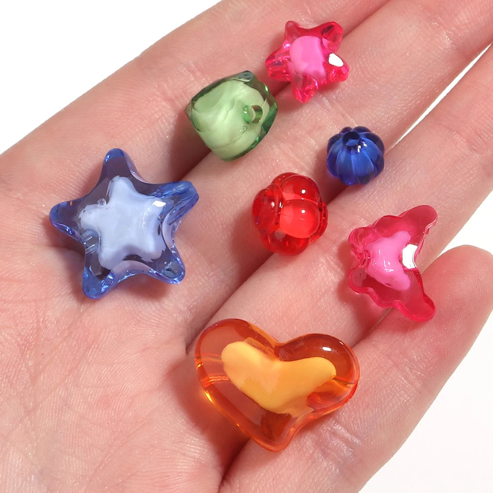 Pumpkin Butterfly Heart Star Acrylic Spacer Beads | DIY Jewelry Acrylic Spacer Beads PLUSH
