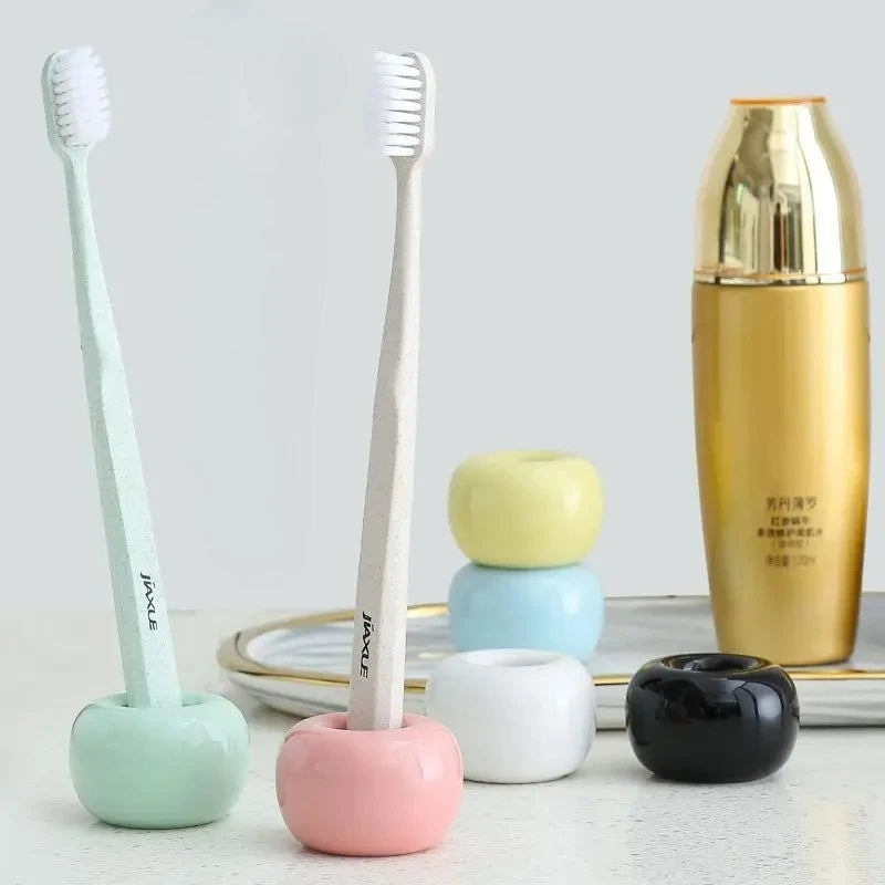 Ceramic Donut Toothbrush Holder – Bathroom Storage Stand Toothbrush Holder PLUSH