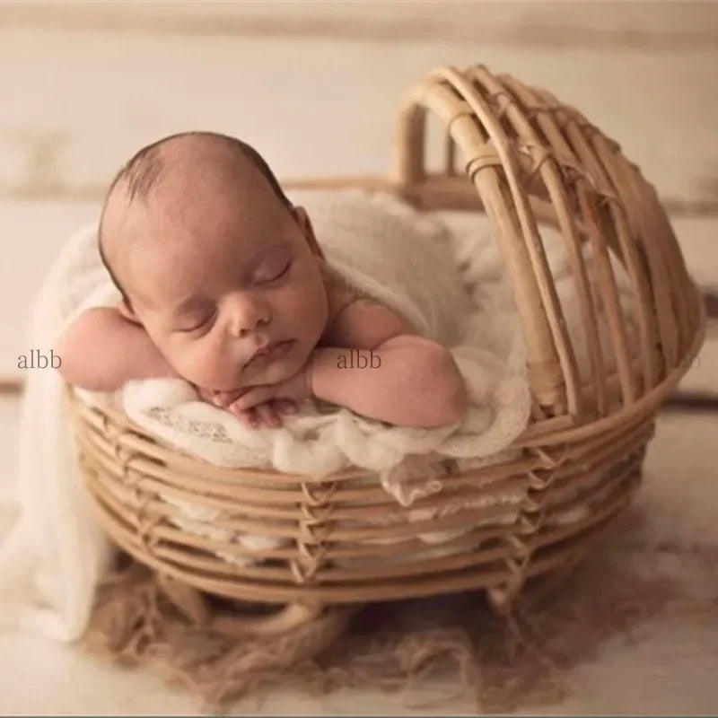 Handmade Vintage Bamboo Chair Newborn Photography Prop Newborn Photo Prop PLUSH