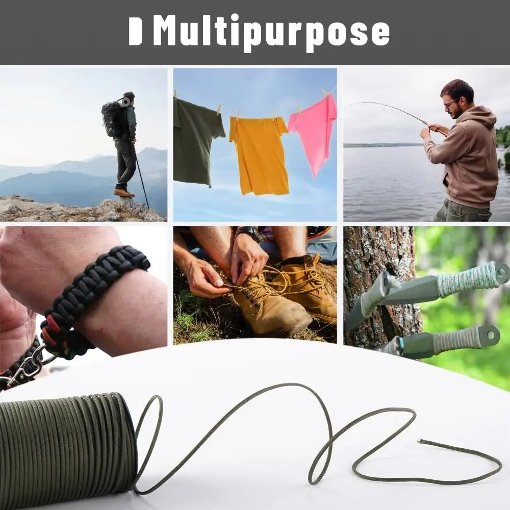 100M 550 Paracord 4mm 9-Core Survival Rope for Camping Survival Paracord Rope PLUSH