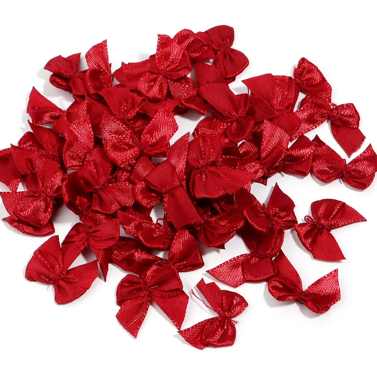 100pcs Mini Swallowtail Bowknots – DIY Jewelry & Hair Accessories DIY Craft Bows PLUSH wine red