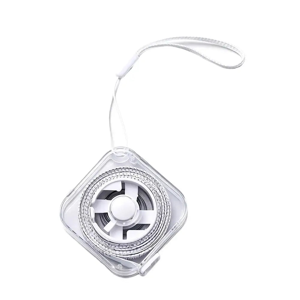 2m Retractable Transparent Tape Measure | Dual-Sided Scale Retractable Tape Measure PLUSH White