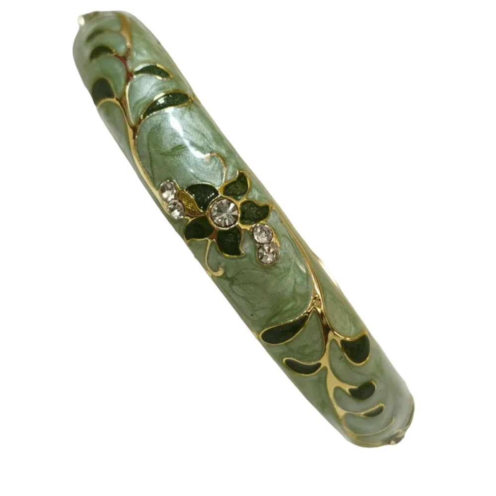 Chinese Cloisonne Enamel Flower Bangle | Traditional Bracelet Enamel Bangle PLUSH 1