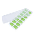14-Grid Silicone Ice Cube Tray with Lid – Reusable Mold Ice Cube Tray PLUSH Green 4Pcs