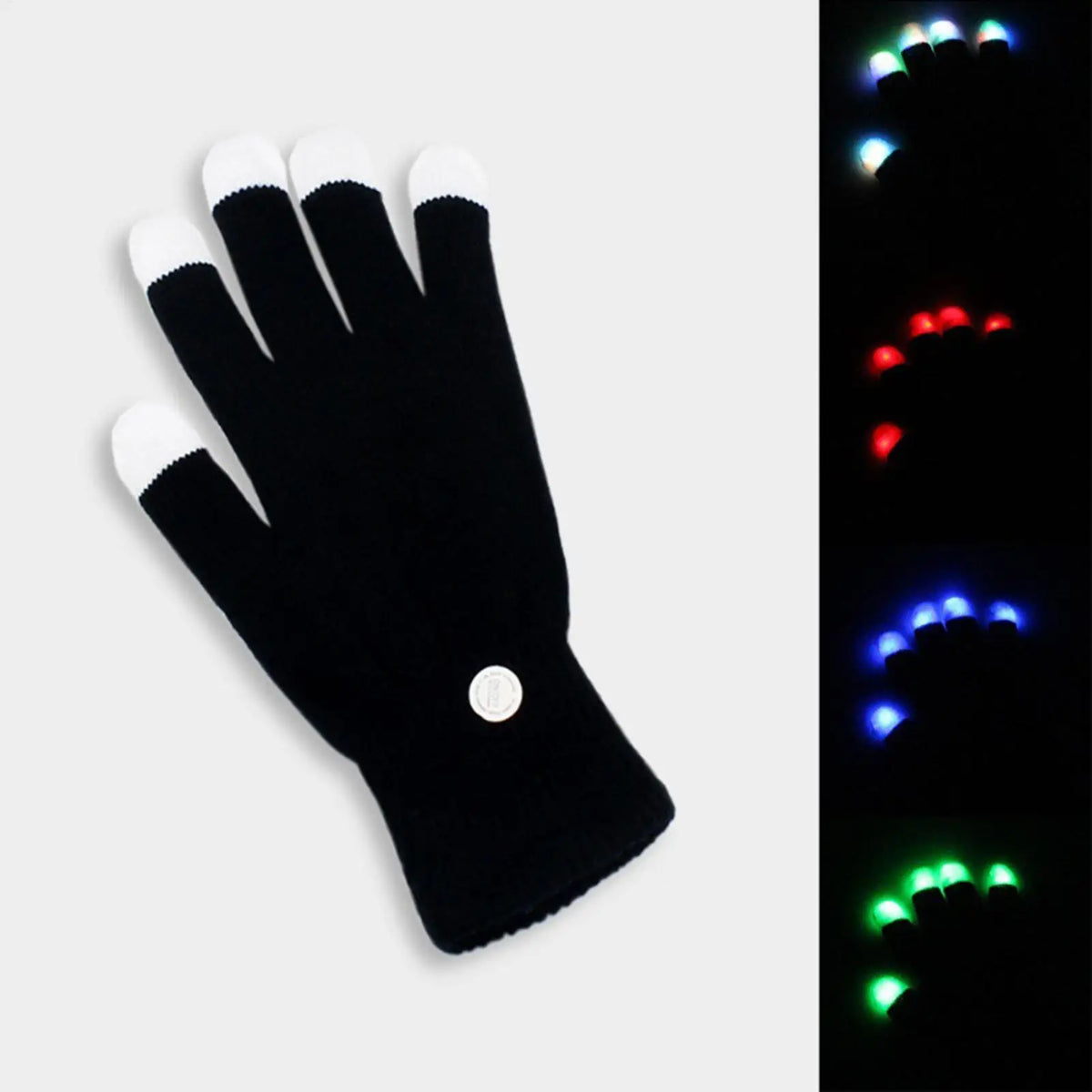 LED Light Show Gloves – 7-Color Flashing Rave Party Gloves LED Party Gloves PLUSH