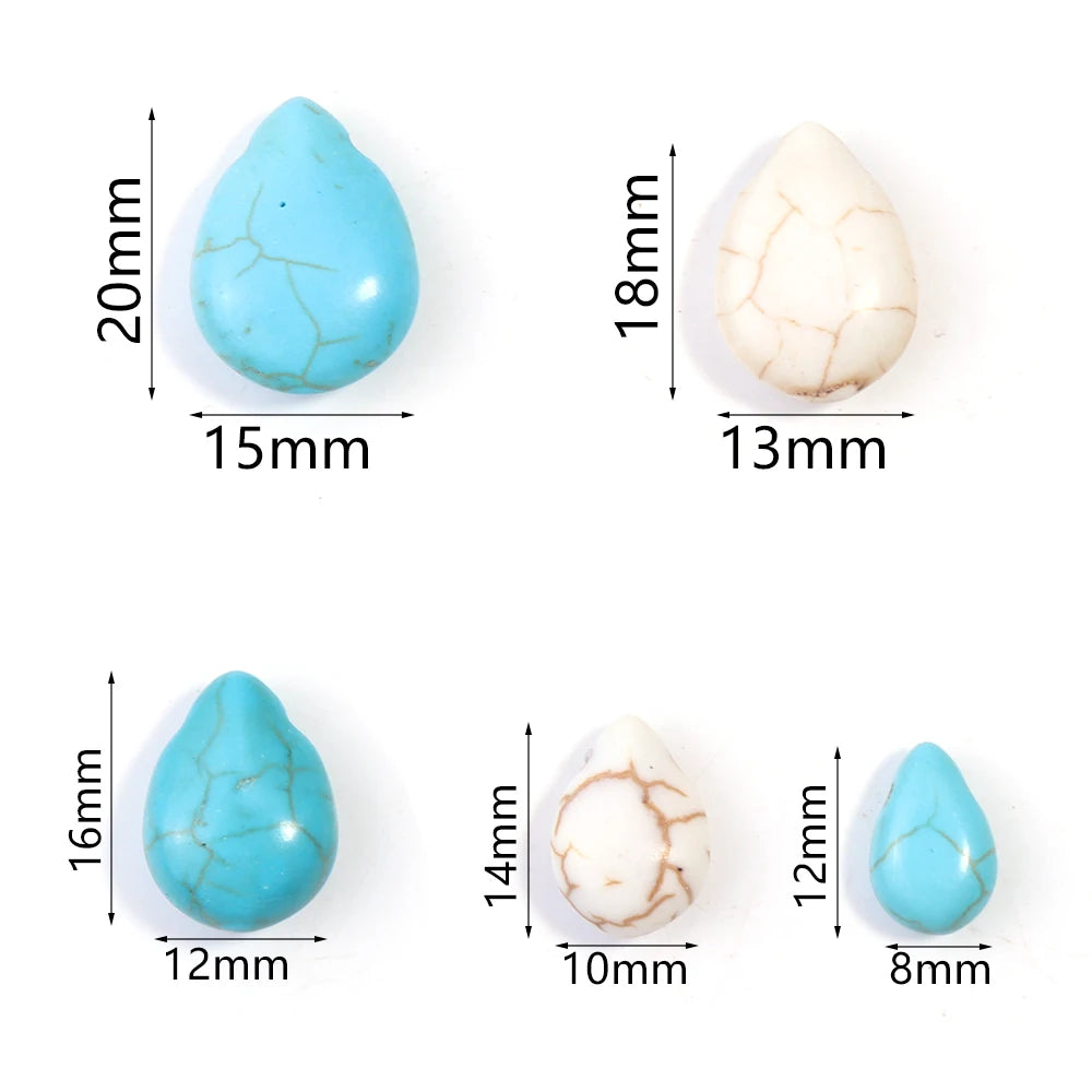 Water Drop Turquoise Stone Spacer Beads 45-70pcs DIY Jewelry Stone Spacer Beads PLUSH