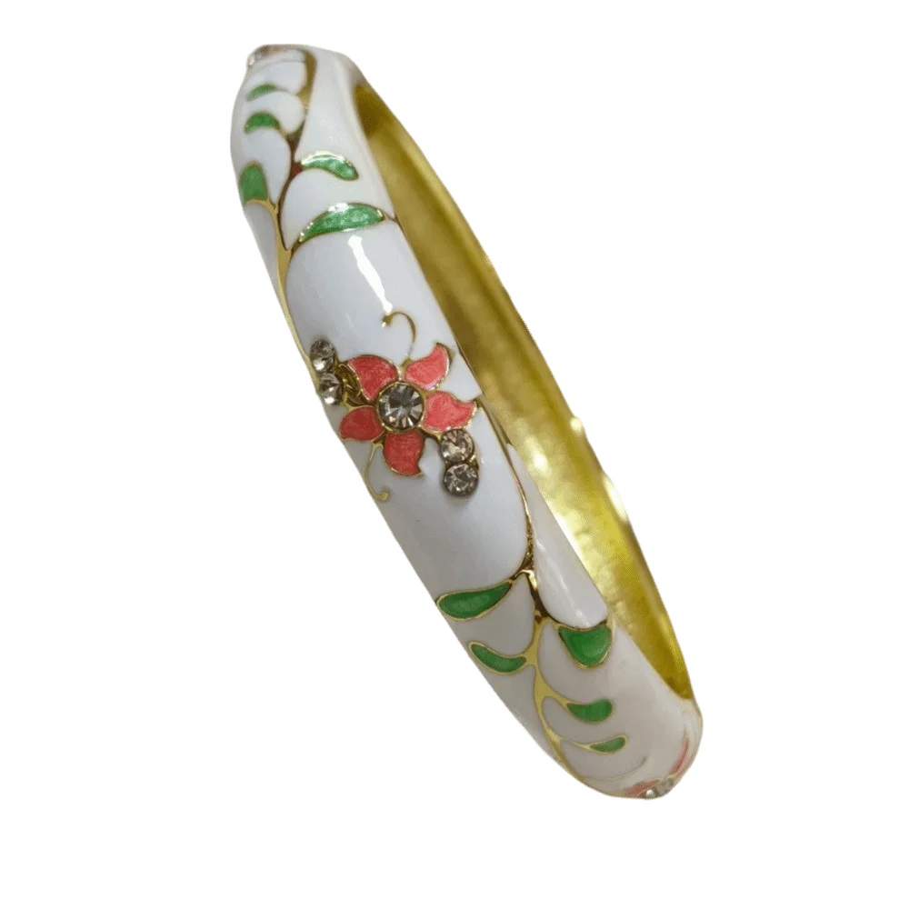 Chinese Cloisonne Enamel Flower Bangle | Traditional Bracelet Enamel Bangle PLUSH 6