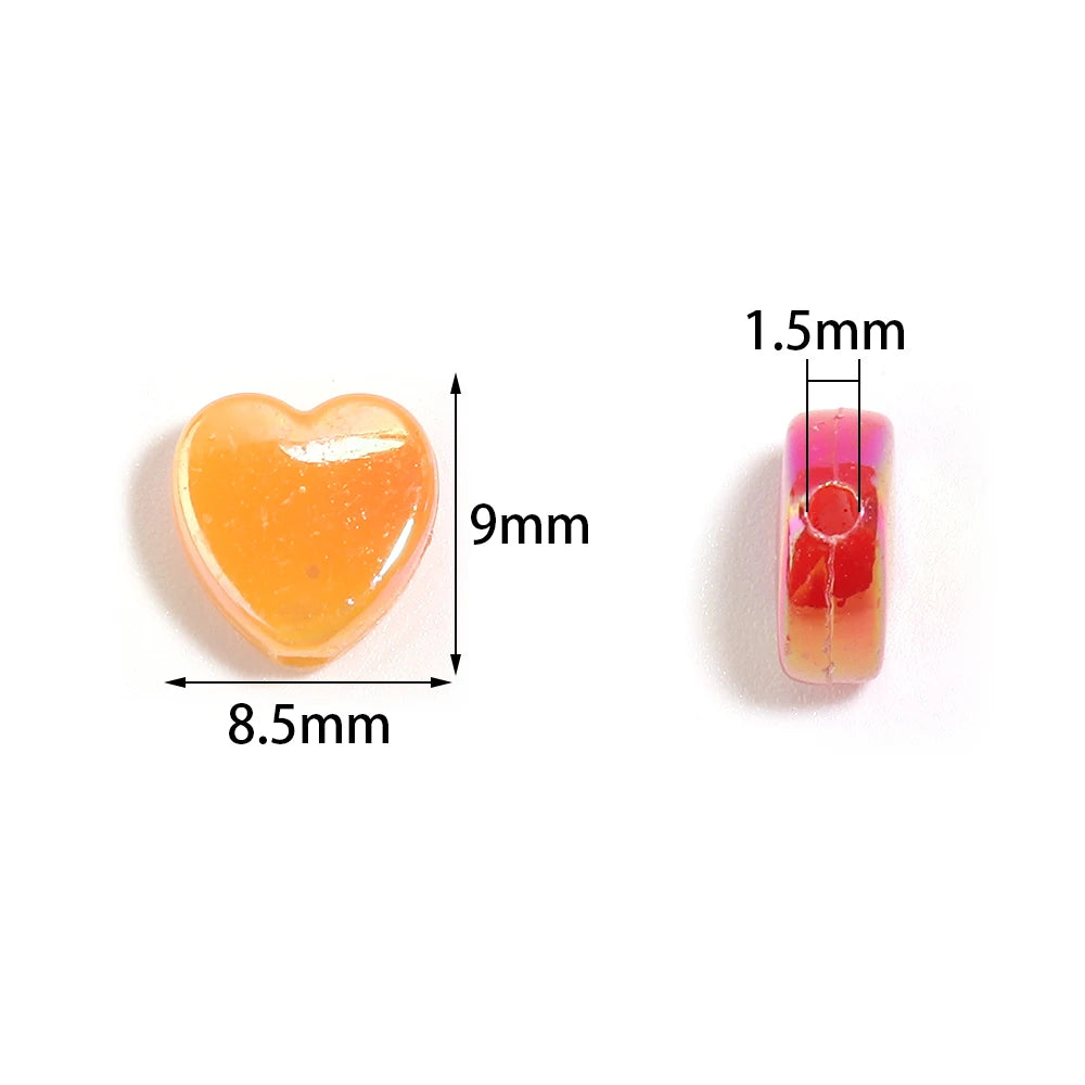200pcs AB Heart Acrylic Spacer Beads – DIY Jewelry Making Acrylic Spacer Beads PLUSH