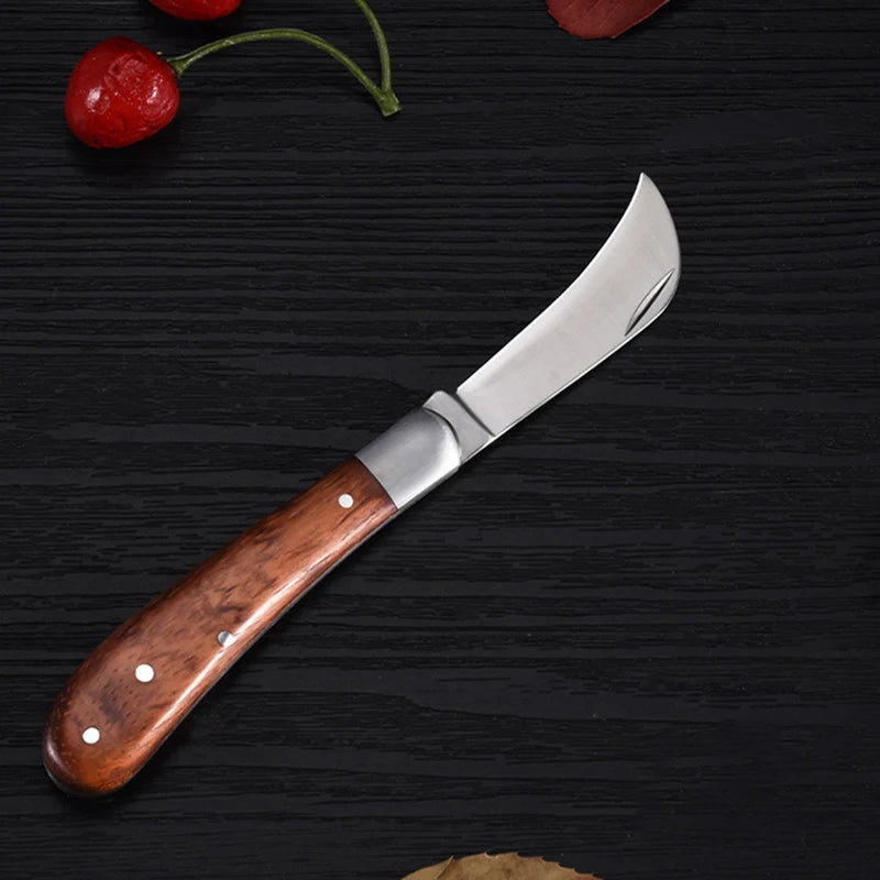 Stainless Steel Folding Grafting Knife Wooden Handle – KOQZM Folding Pocket Knife PLUSH