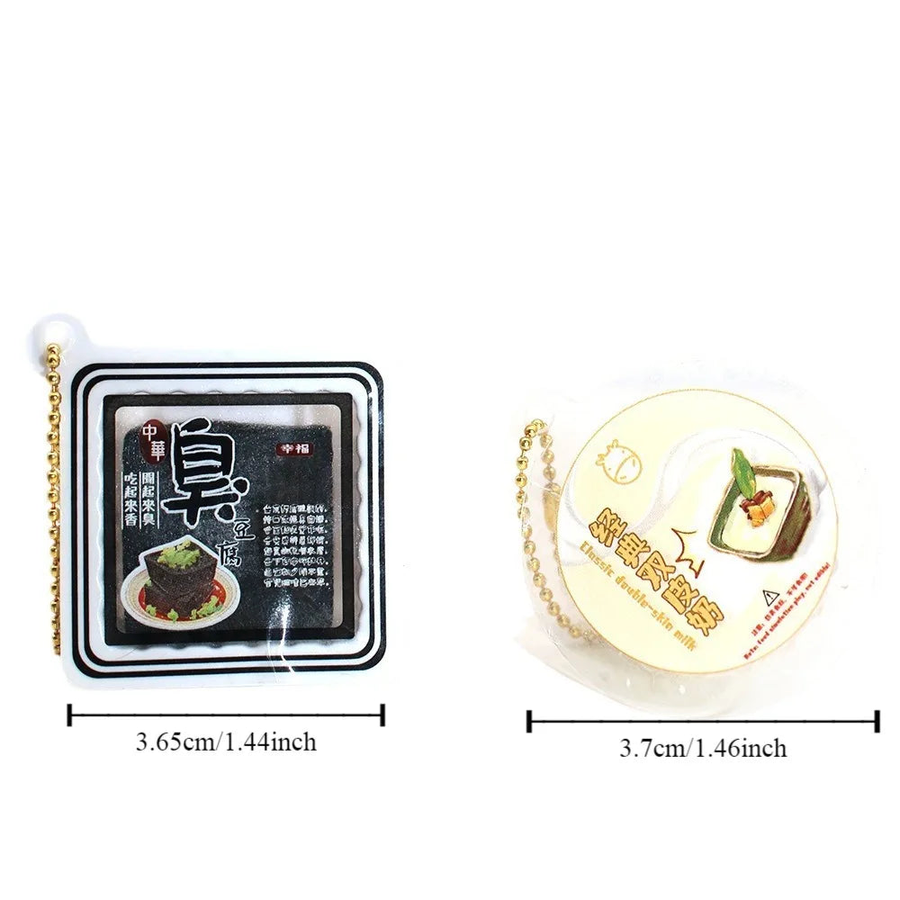 Squishy Tofu Pudding Keychain – Slow Rebound Squeeze Toy Squishy Keychain PLUSH