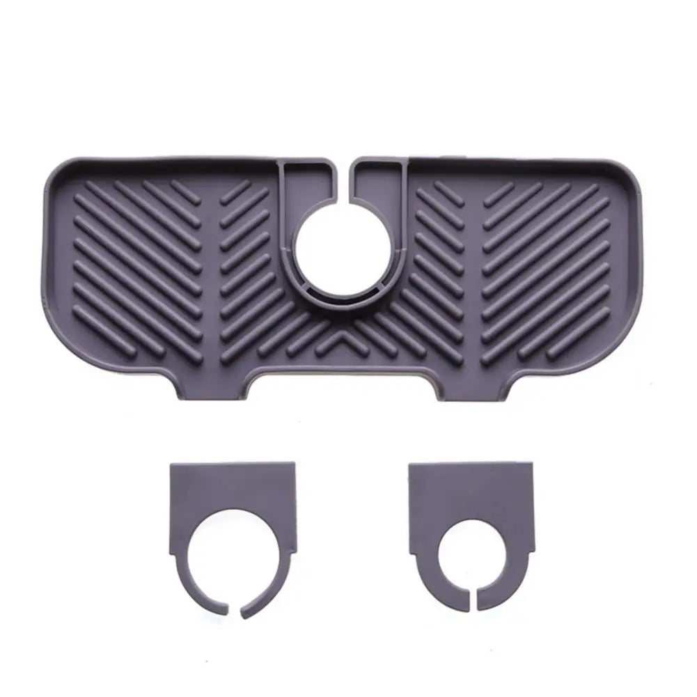 Silicone Self-Draining Soap Dish & Sponge Tray Organizer Soap Dish Organizer PLUSH Grey 1Pcs
