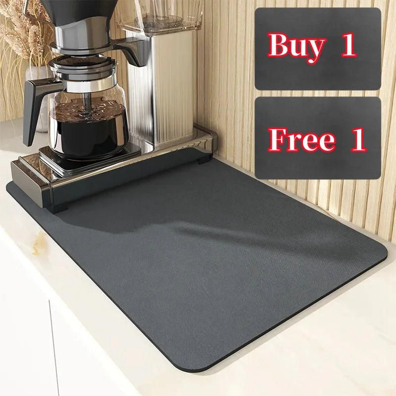 Super Absorbent Dish Drying Mat – Non-Slip Kitchen Drain Pad Dish Drying Mat PLUSH