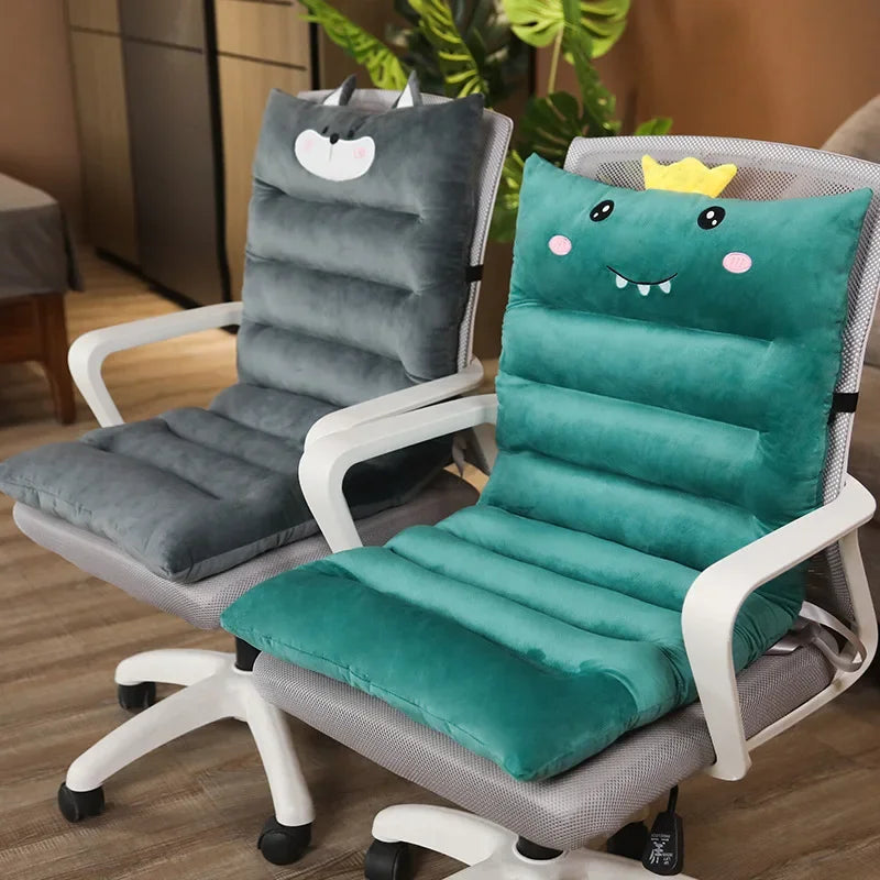 Integrated Seat & Backrest Chair Cushion – Plush Comfort Pad Chair Seat Cushion PLUSH