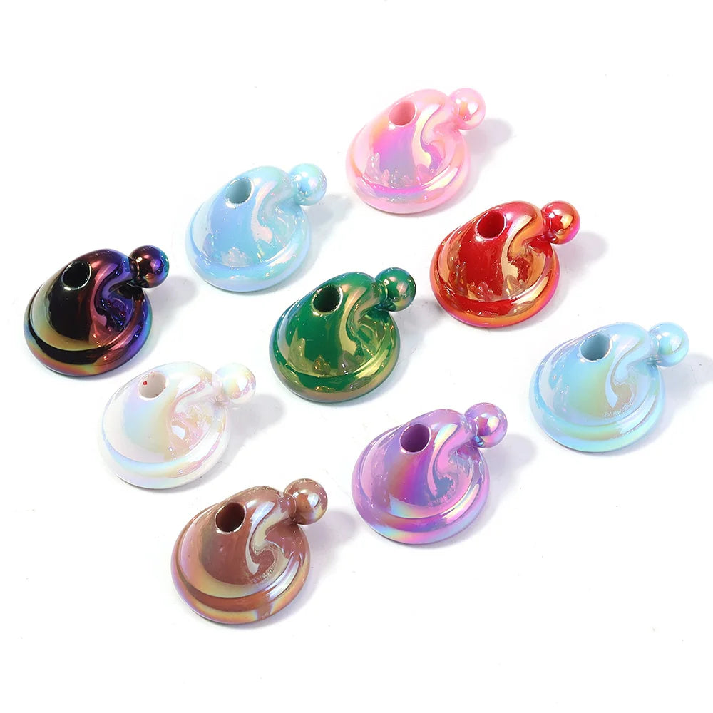 10pcs Christmas Hat Acrylic Beads for DIY Jewelry & Crafts Acrylic Craft Beads PLUSH