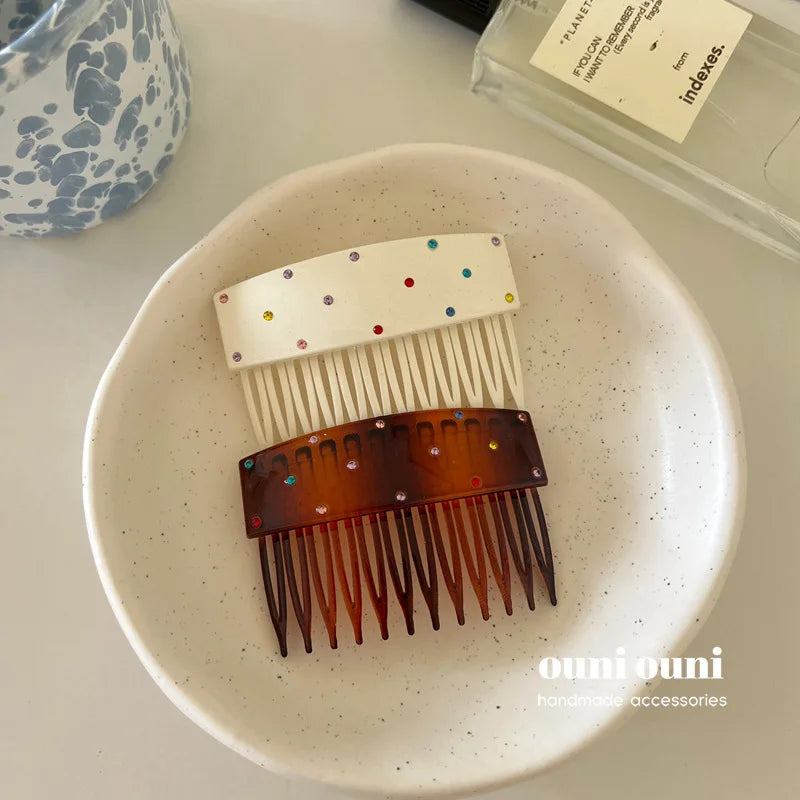 Korean Rhinestone Hair Comb – Colorful Crystal Hairpin Rhinestone Hair Comb PLUSH