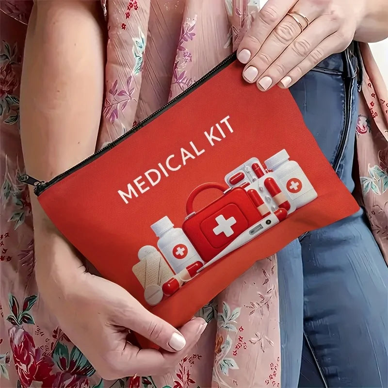 First Aid Kit Makeup Bag – Multifunction Travel Zipper Pouch Travel Makeup Pouch PLUSH