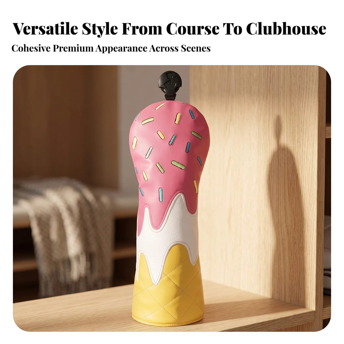 Stylish PU Golf Club Headcover – Fun Dessert Design Golf Club Headcover PLUSH