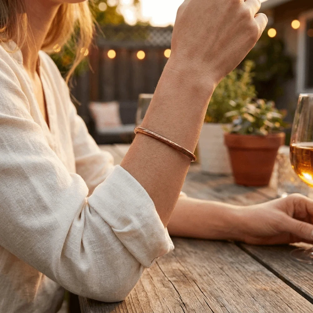 Retro Copper Cuff Bangle – Adjustable Chunky Open Bracelet Cuff Bangle Bracelet PLUSH