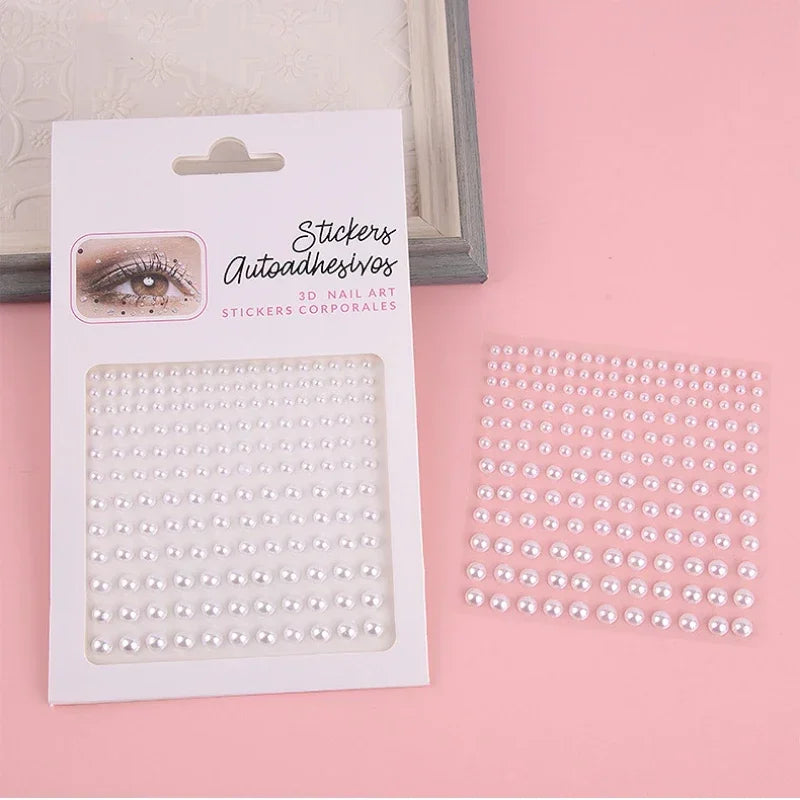 Pearl Face Gems Self-Adhesive Crystal Stickers 3–6mm Face Gem Stickers PLUSH