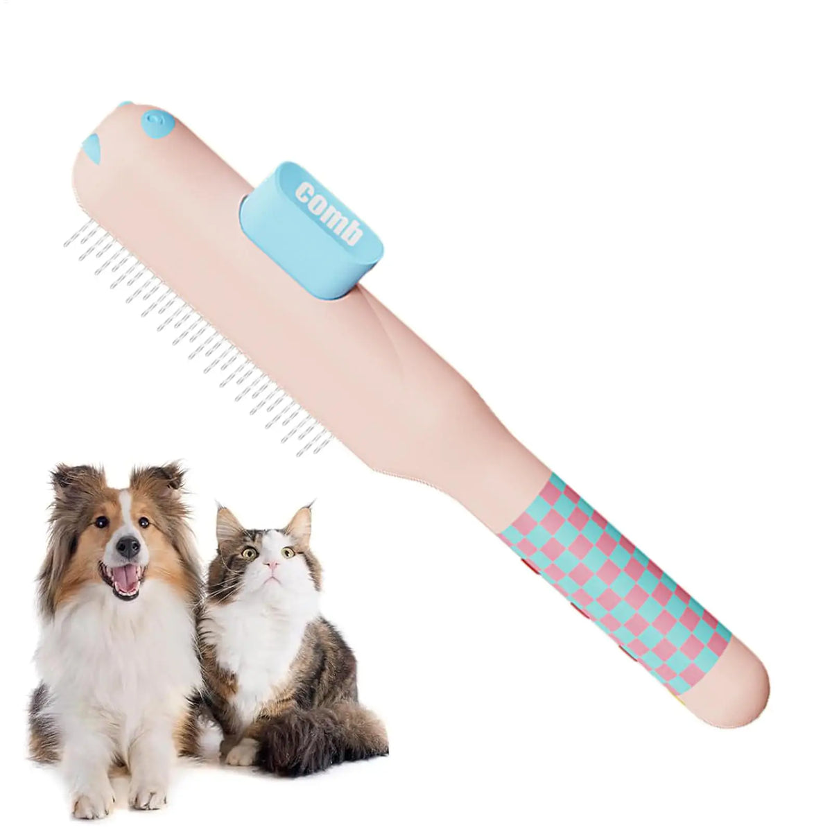 Self-Cleaning Slicker Brush – Pet Hair Removal Comb for Cats & Dogs Pet Grooming Brush PLUSH