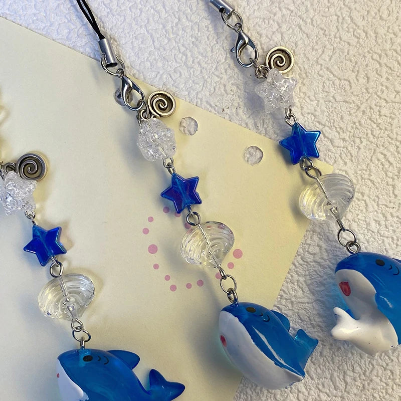 Y2K Cartoon Shark Phone Strap – Ocean Animal Lanyard Keychain Phone Strap Keychain PLUSH