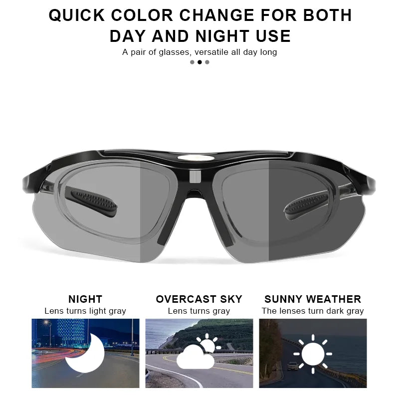 RIDERACE Photochromic Cycling Sunglasses MTB Road Bike Cycling Sunglasses PLUSH