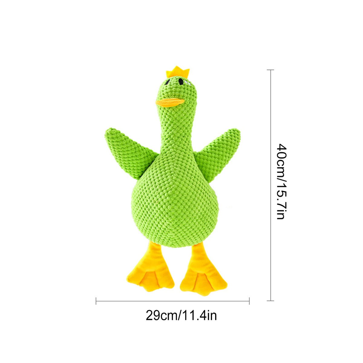 Plush Duck Dog Chew Toy – Squeaky Sleep Companion for All Breeds Plush Dog Toy PLUSH L Green