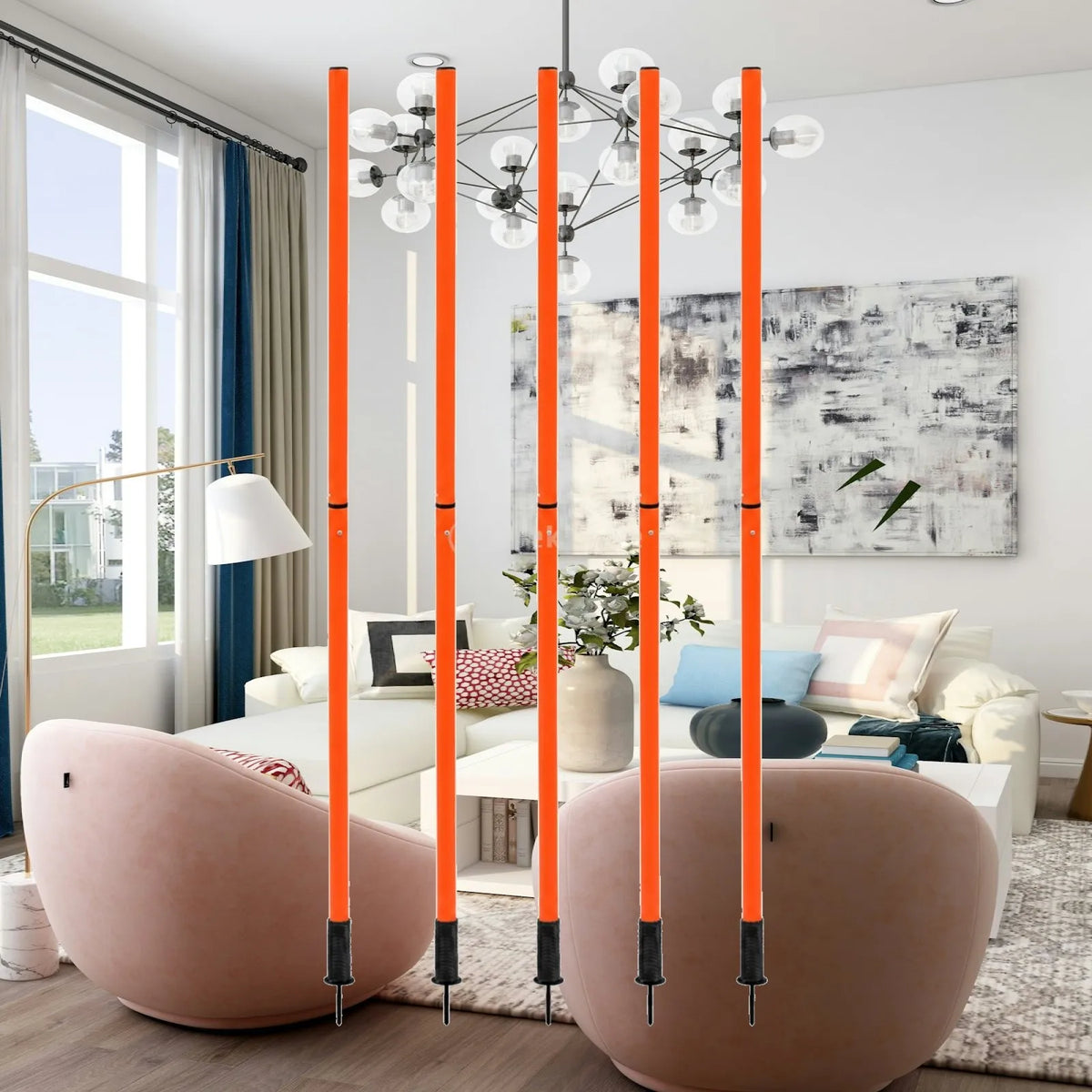 Training Flag Pole 1.5m Quick-Assembly with Connector Joint Sports Training Pole PLUSH