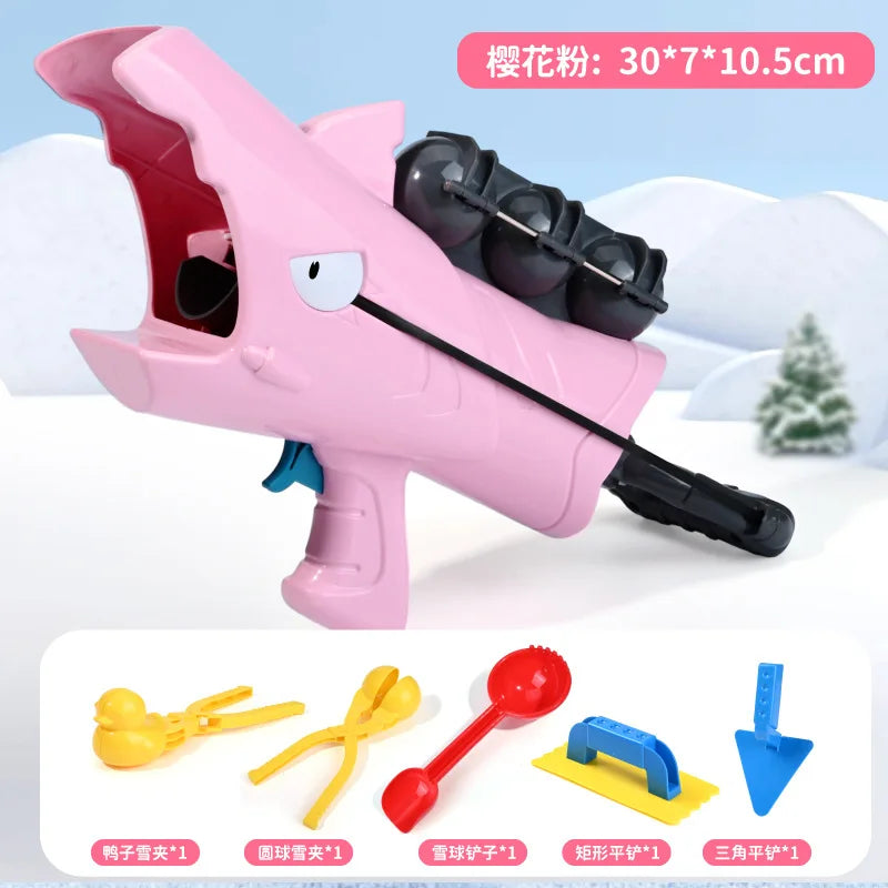 Shark Snowball Launcher Toy – Kids Outdoor Snow Game Gift Snow Launcher Toy PLUSH Pink