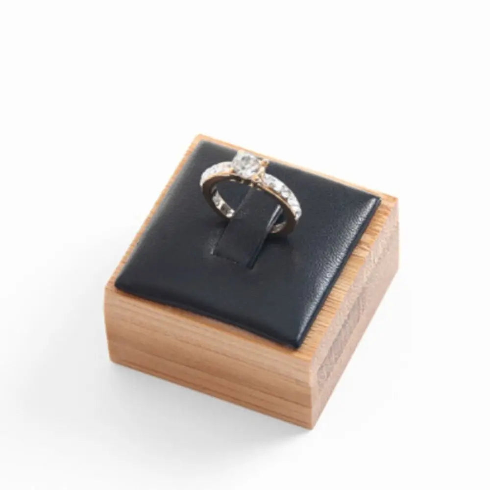 Wooden Ring Box Travel Jewelry Organizer Display Case Jewelry Display Box PLUSH Black