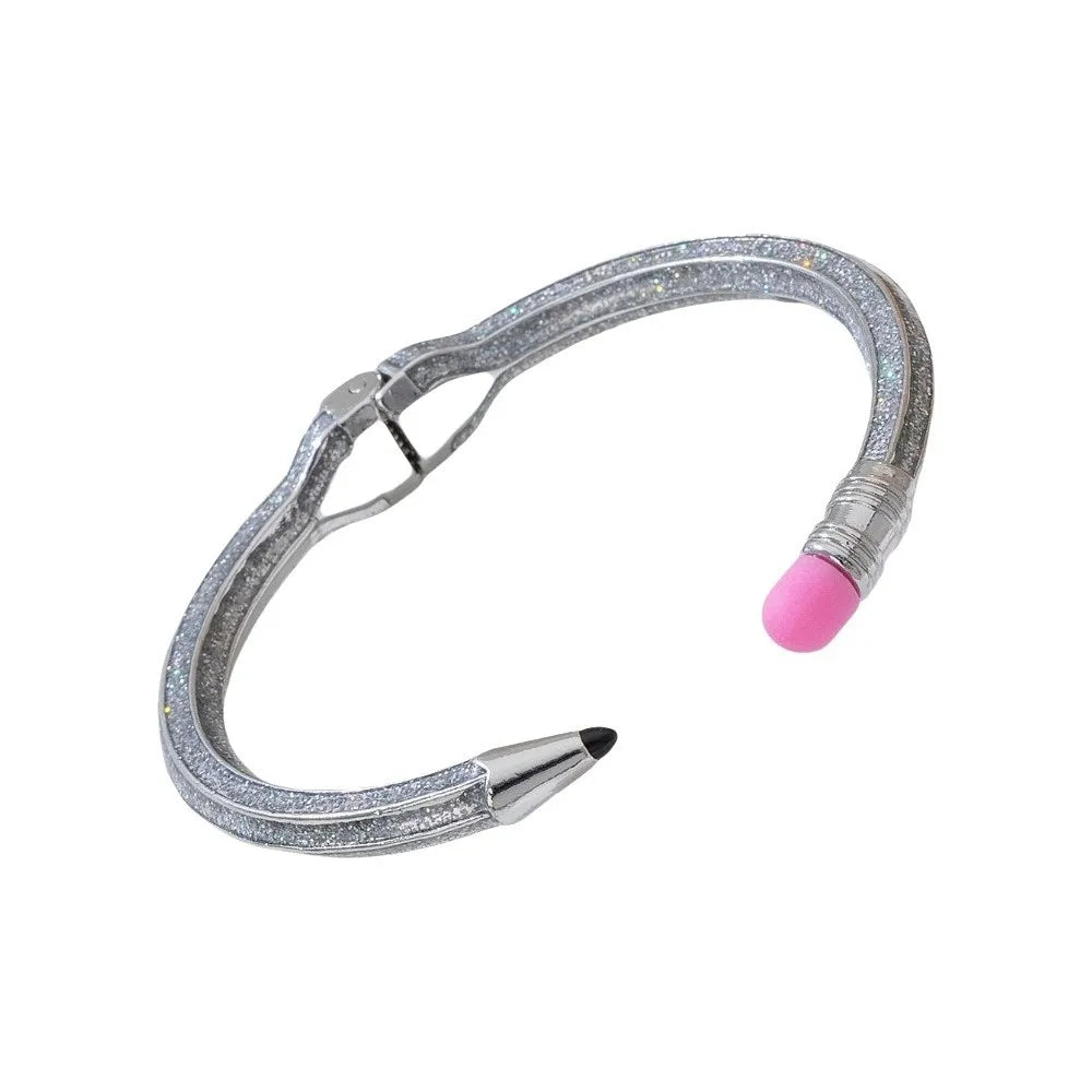 Enamel Pencil Cuff Bangle – Colorful Open Bracelet Enamel Cuff Bangle PLUSH Grey