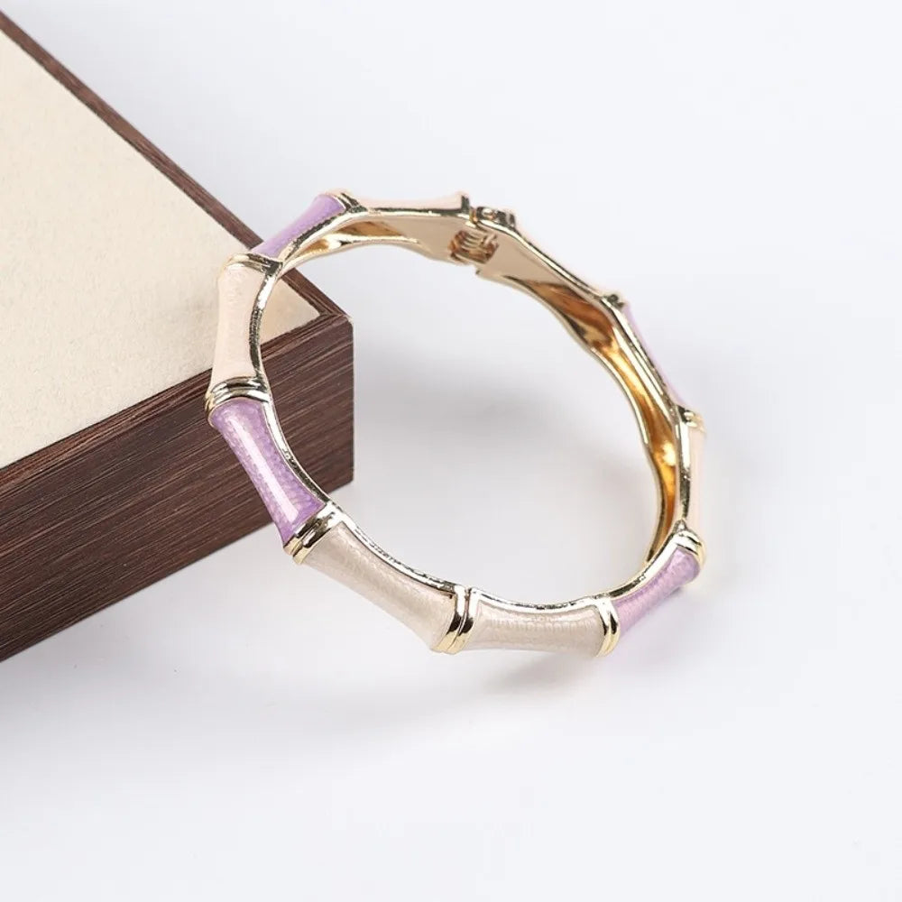 Colorful Enamel Bamboo Bangle – Ethnic Vintage Bracelet Enamel Bangle Bracelet PLUSH Style 2