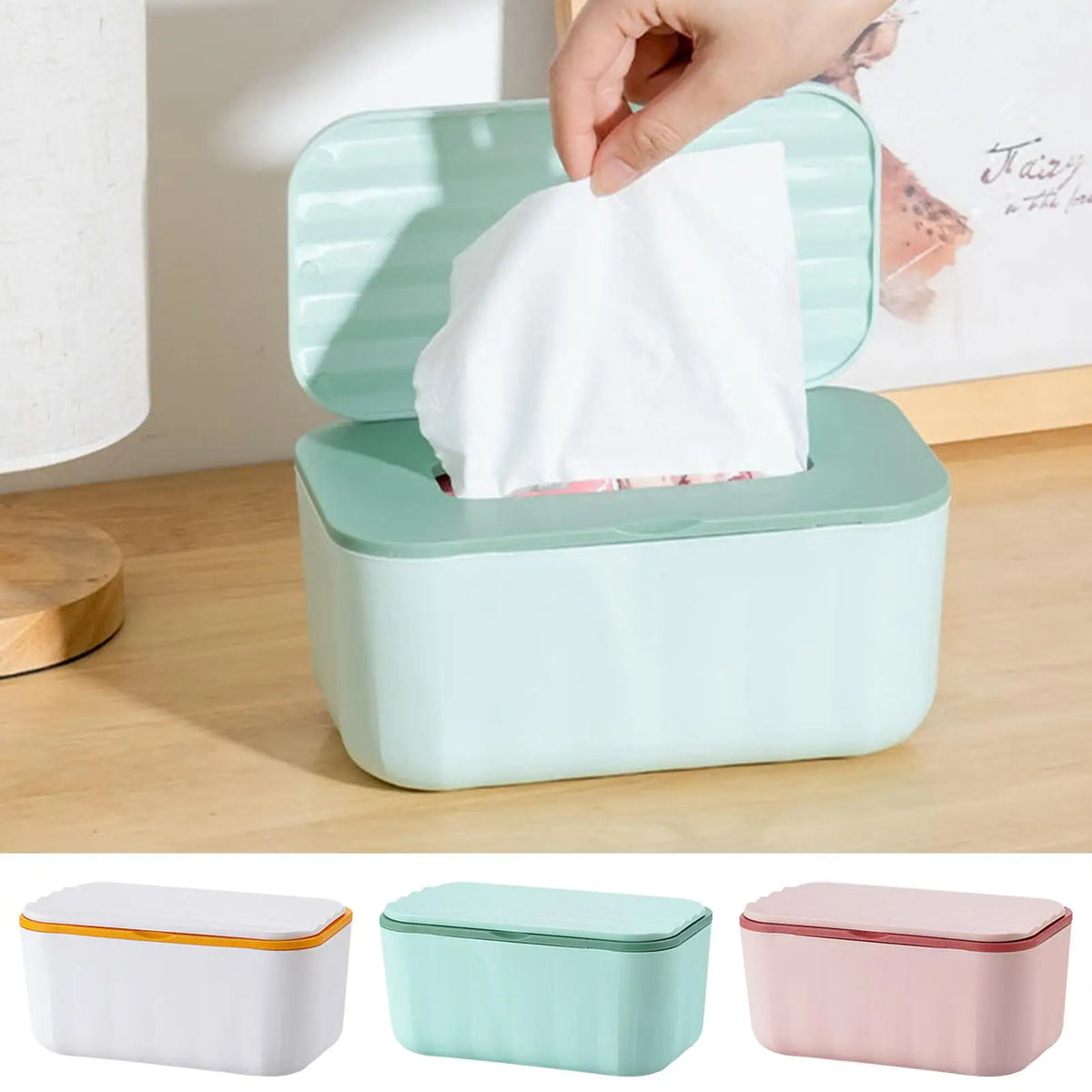 Dustproof Wipes Dispenser Box with Lid | Home Car Office Wipes Dispenser Box PLUSH